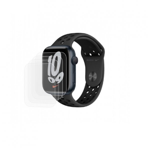 Apple Watch Nike Series 7 41mm Ön Darbe Emici Ekran Koruyucu Nano Cam (4 Adet)