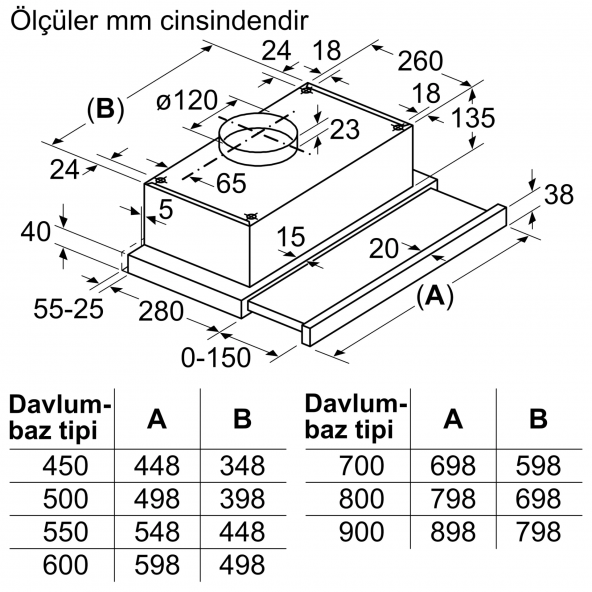 Bosch DFT63CA21T Beyaz Sürgülü Aspiratör - 3