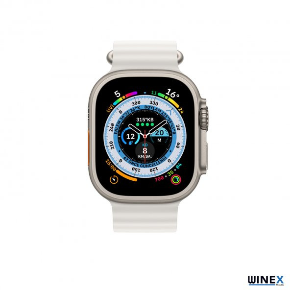 Winex 42-49mm Yeni Nesil Apple Uyumlu Akıllı Saat Kordonu Silikon Beyaz - 4
