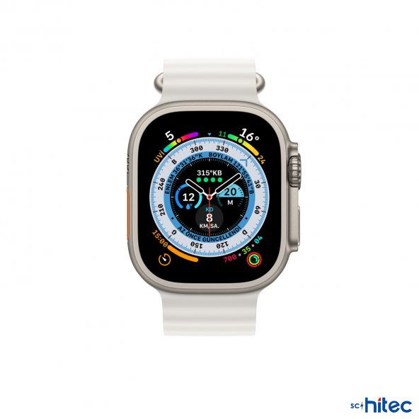 ScHitec 42-49mm Yeni Nesil Apple Uyumlu Akıllı Saat Kordonu Silikon Beyaz - 4