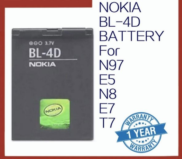 Day Nokia E7 BL 4D Batarya Bl-4B Pil 900Mah (Orijinal Kalite Uzun Ömürlü Yüksek Kapasite)
