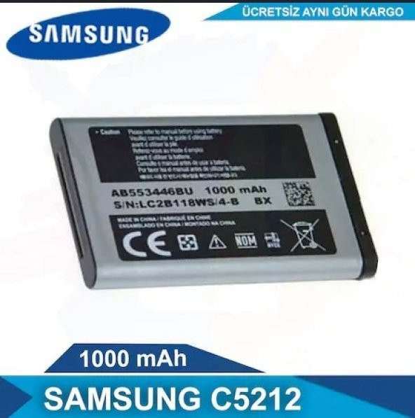 Day Orijinal Samsung GT-E2530 AB463446BU AB553446BU AB043446BE 800mAh Batarya Pil