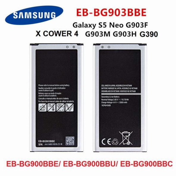 Day Samsung Galaxy G900T EB-BG900BBE EB-BG900BBU EB-BG900BBC Garantili 2800mAh Pil Batarya