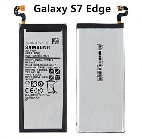 Day Samsung Galaxy S7 EDGE EB-BG935ABE 3600mAh Pil Batarya Orijinal Uzun Ömürlü Yüksek Kapasite - 1
