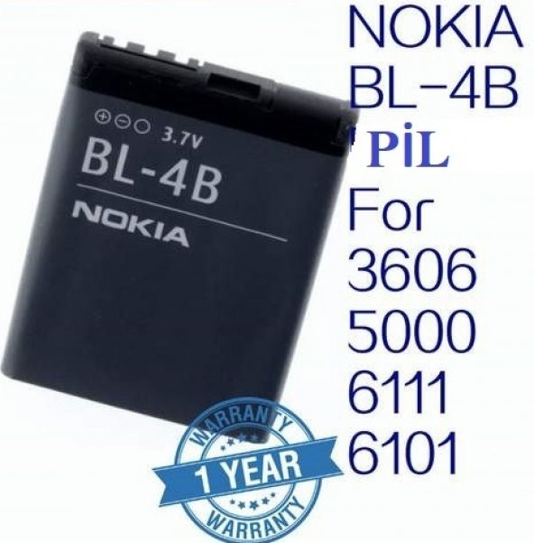 Day Nokia Bl-4b 6021 700 mAh Batarya Pil Lityum Iyon (Orijinal Kalite Uzun Ömürlü Yüksek Kapasite) - 1