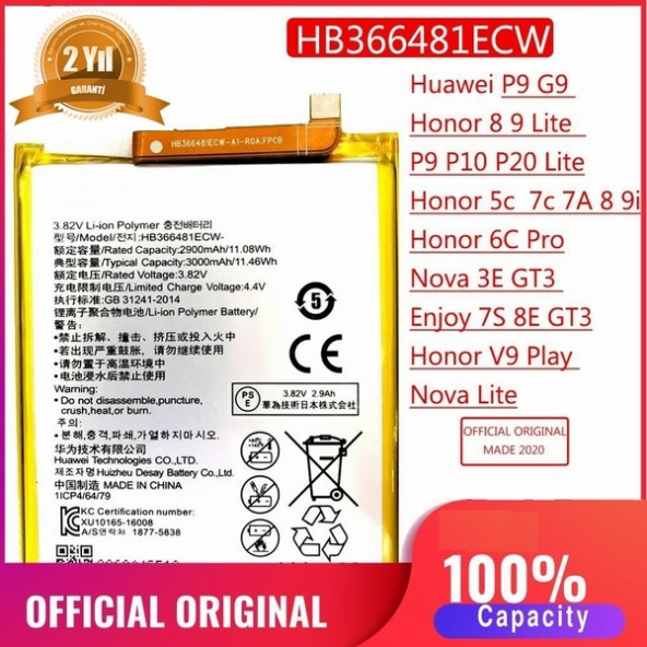 Day Huawei Honor GR3 2017 HB366481ECW 3000 mAh Batarya Pil Orijinal Uzun Ömürlü Yüksek Kapasite