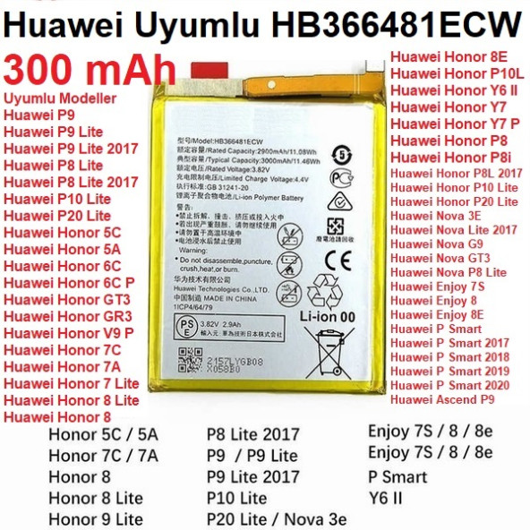 Day Huawei Honor 7 Lite HB366481ECW 3000 mAh Batarya Pil Orijinal Uzun Ömürlü Yüksek Kapasite - 1