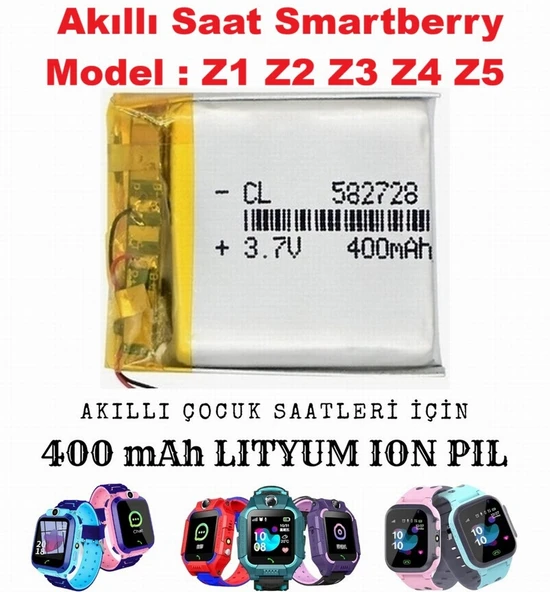 Akıllı Saat Smartberry Z1 Z2 Z3 Z4 Z5 modeline uyumlu batarya pil 58x27x28 ürün görseli 1