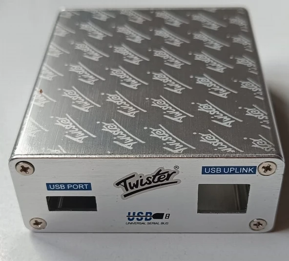 Elektronik Devre Kutusu Alüminyum Gümüş Renk Metal Boş Kutu USB PORT Ve USB UPLINK Giriş - Resim 3