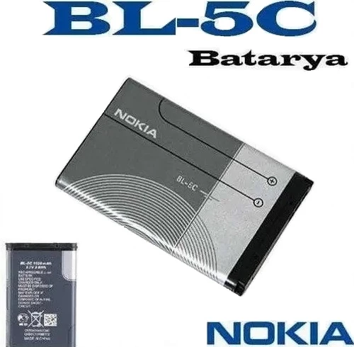 Nokia BL-5C 6555 6600 6620 6630 6670 6680 6681 6682 6820 6822 (1020 mAh Pil) ürün görseli 1