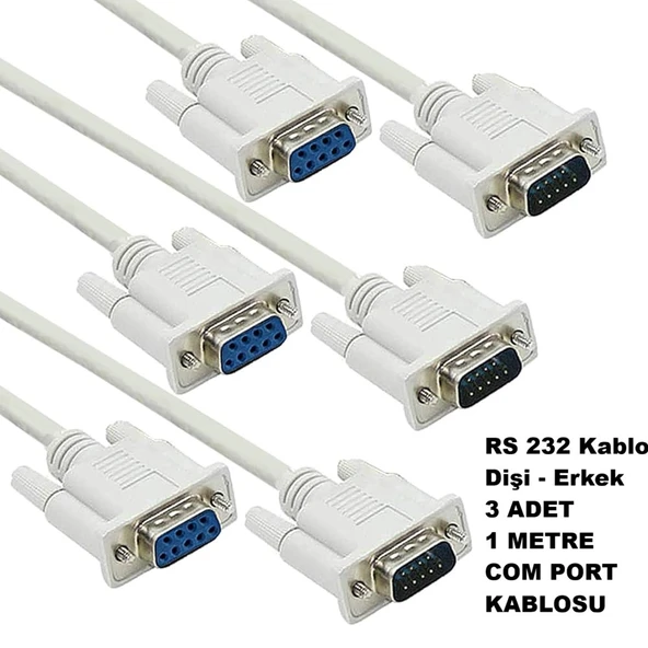 3 ADET 1 METRE Rs232 Uzatma Kablosu S-link SL-Db95 9Pin Dişi Erkek Seri Kablo ürün görseli 1