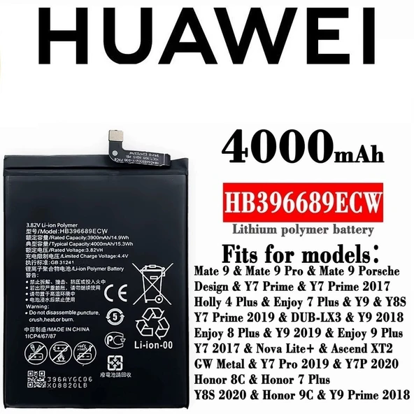 Huawei mate 9 pro Uyumlu HB396689ECW huawei mate 9 pil smartphone pil ürün görseli 1