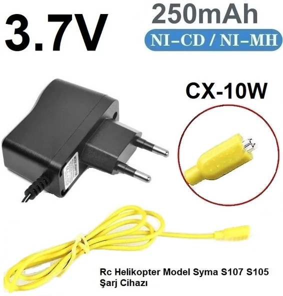 3.7V CX-10W Rc Helikopter için Syma S107 S105 220 Şarj Cihazı