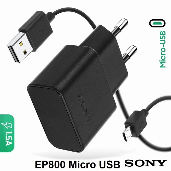 Orjinal Sony Ericsson EP800 2.0 Hızlı Şarj Aleti ve Micro USB Data Kablosu ürün görseli 1