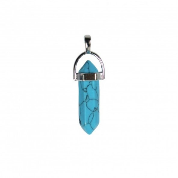 Day TURKUAZ (Firuze) TAŞI Erkek Kadın Uniex KOLYE ÇİVİ ŞEKLİNDE DOĞALTAŞ KOLYE (Hediye Kutulu) ürün görseli 1