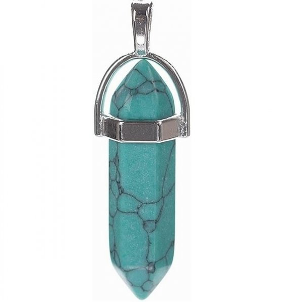 Day TURKUAZ (Firuze) TAŞI Erkek Kadın Uniex KOLYE ÇİVİ ŞEKLİNDE DOĞALTAŞ KOLYE (Hediye Kutulu) ürün görseli 1