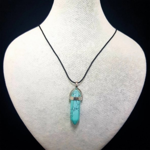 Day TURKUAZ (Firuze) TAŞI Erkek Kadın Uniex KOLYE ÇİVİ ŞEKLİNDE DOĞALTAŞ KOLYE (Hediye Kutulu) ürün görseli 1