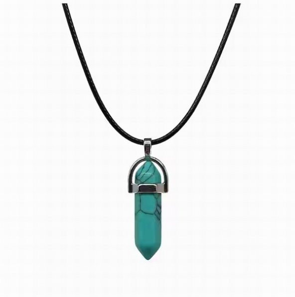 Day TURKUAZ (Firuze) TAŞI Erkek Kadın Uniex KOLYE ÇİVİ ŞEKLİNDE DOĞALTAŞ KOLYE (Hediye Kutulu) ürün görseli 1