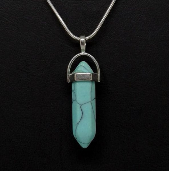 Day TURKUAZ (Firuze) TAŞI Erkek Kadın Uniex KOLYE ÇİVİ ŞEKLİNDE DOĞALTAŞ KOLYE (Hediye Kutulu) ürün görseli 1