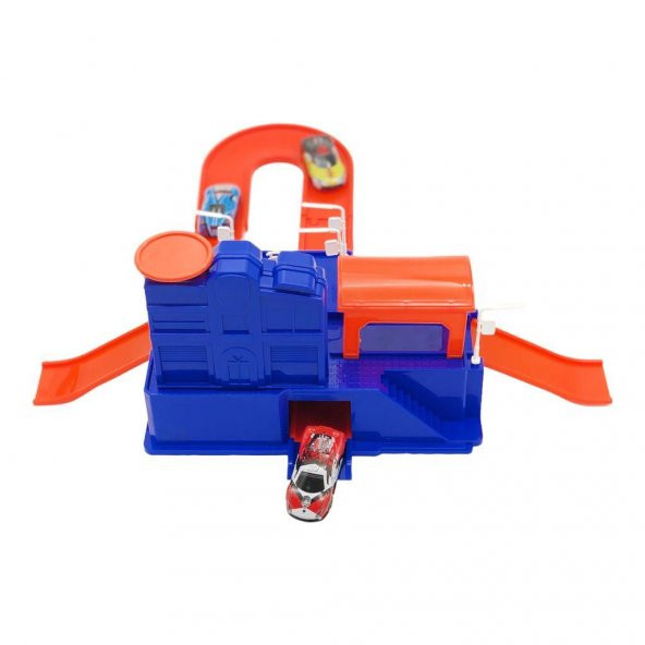 Toysan 5 Metal Yarış Aracı ve Garaj Oyun Seti TOY-33,Çocuklar İçin Garaj Seti ve Arabalar - 6