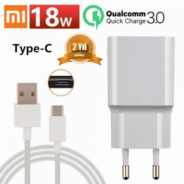 Orjinal Xiaomi Redmi Note 8 Type-C Data Kablo ve 18W 2A MDY08EO Hızlı Şarj cihazı