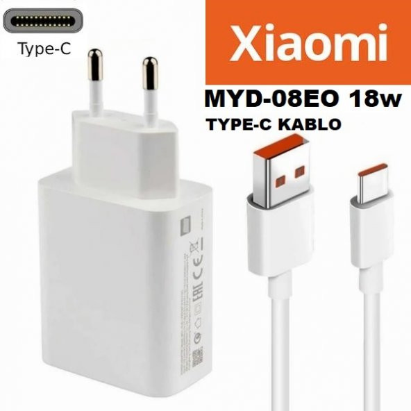 Orjinal Xiaomi Mi Note 10 Lite Type-C Data Kablo ve 18W 2A MDY08EO Hızlı Şarj cihazı