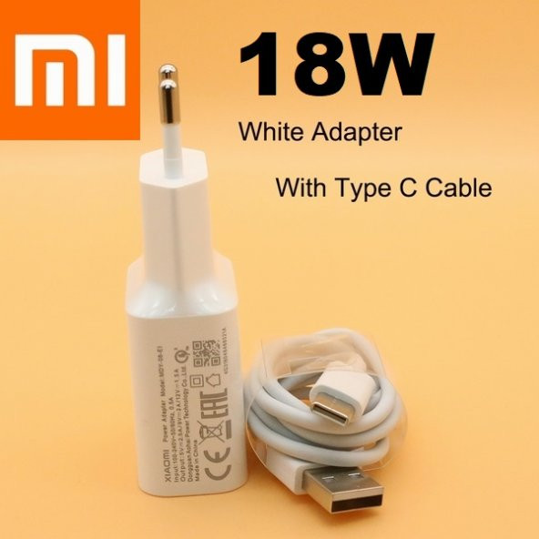 Orjinal Xiaomi Redmi Note 5 Type-C Data Kablo ve 18W 2A MDY08EO Hızlı Şarj cihazı