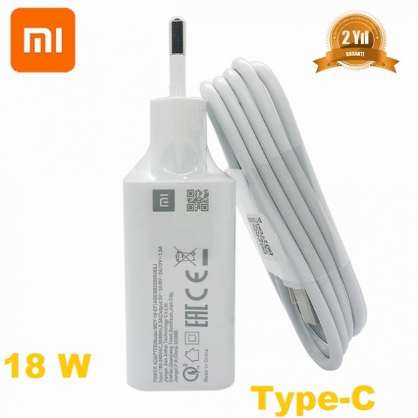 Orjinal Xiaomi Mi 11 Pro Type-C Data Kablo ve 18W 2A MDY08EO Hızlı Şarj cihazı