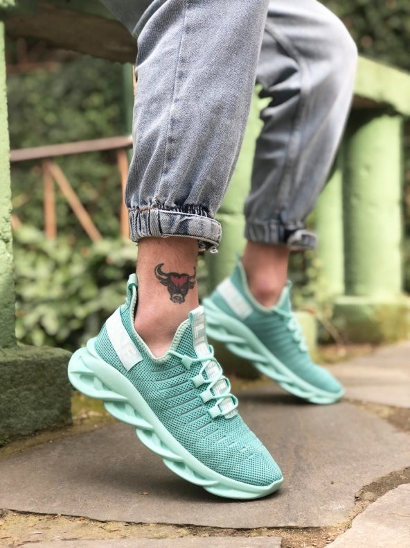 Phantom Yüksek Taban Tarz Sneakers Mint Yeşil Erkek Spor Ayakkabısı