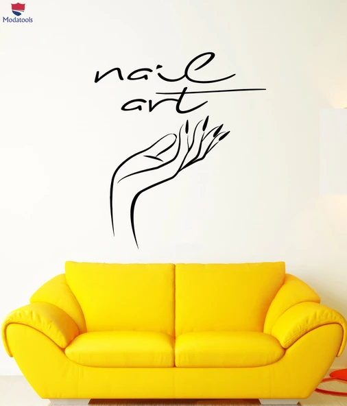 Tırnak Dekorasyon Duvar Sticker Manikür Tırnak Hizmeti Sanat El Logo Çıkartmaları