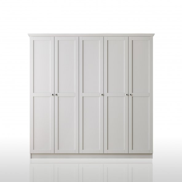 Zenio Side 5 Kapaklı Gardırop - Beyaz - 3