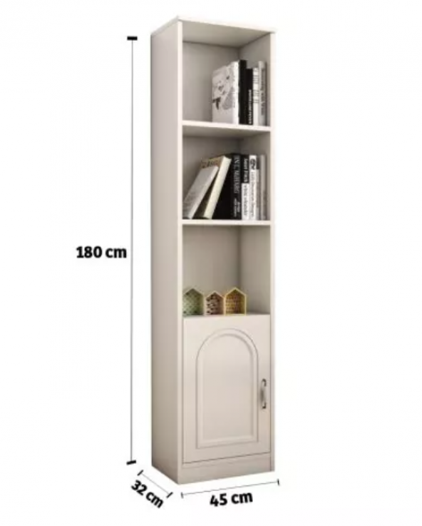 Zenio Olimpos Kapaklı Kitaplık - Beyaz - 2