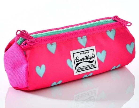 Coral High 23113 Kalp Desenli 3'lü Okul Çantası Seti - Resim 4