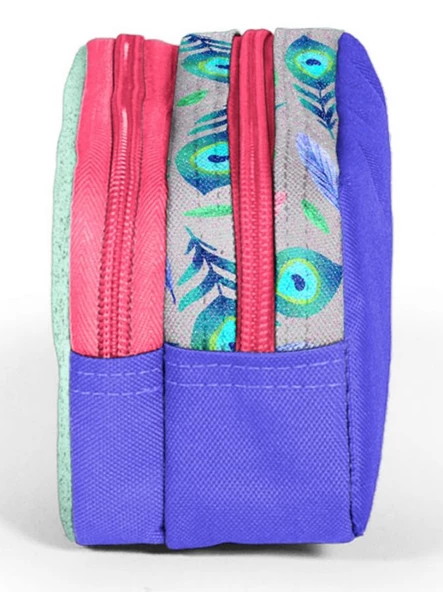 Coral High İki Bölmeli Kız Çocuk Yeşil Tavuskuşu Kalem Çantası Kalemlik - Resim 2