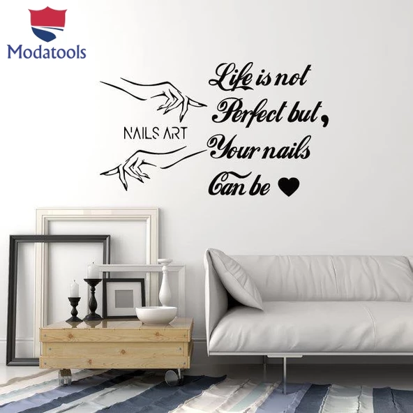 Tırnak Sanatı Tırnak Dekorasyon Duvar Sticker Tırnak Salonu Alıntı Lehçe Manikür Eller Çıkartmalar