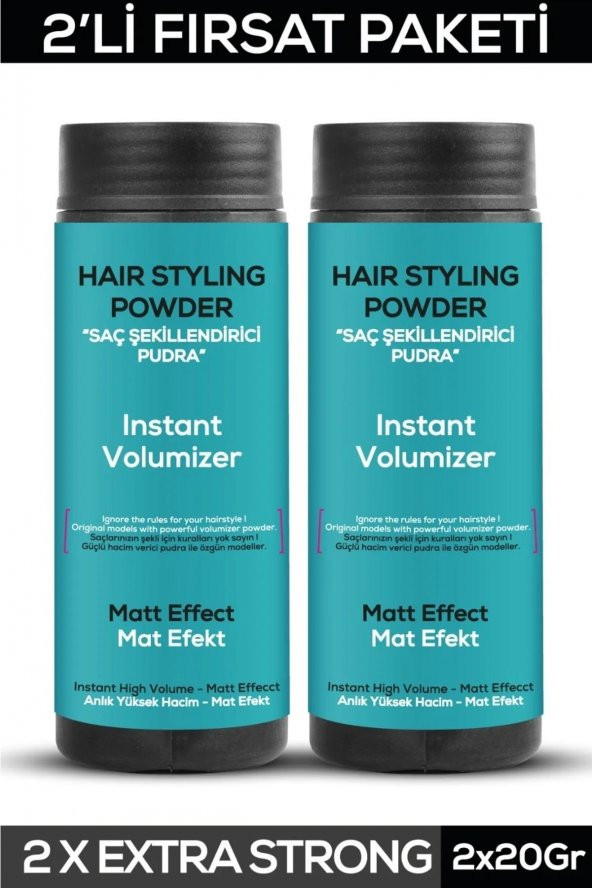 Fontenay Saç Şekillendirici Pudra Toz Wax Mat Effect Mavı 20gr X2 + Geniş Aralıklı Wax Tarağı 3Lü Set - Resim 2