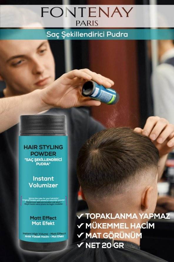 Fontenay Saç Şekillendirici Pudra Toz Wax Mat Effect Mavı 20gr X2 + Geniş Aralıklı Wax Tarağı 3Lü Set - Resim 3
