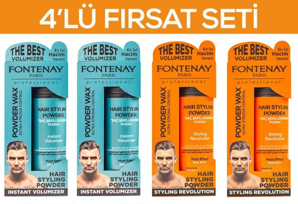 Fontenay Saç Şekillendirici Pudra Toz Wax Mat Effect X2 Ve Ultra Strong X2 20gr 4LÜ WAX SET