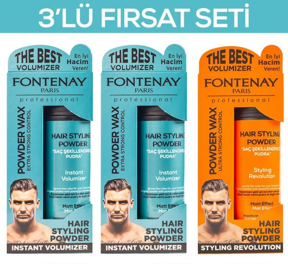 Fontenay Saç Şekillendirici Pudra Toz Wax Mat Effect X2 Ve Ultra Strong 20gr 3LÜ WAX SET
