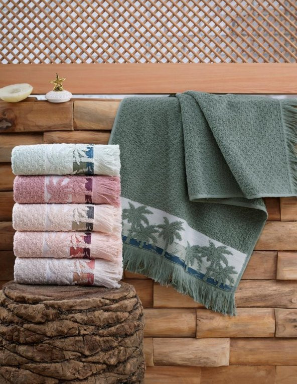 Palmiye Cotton 70x140 6 lı Banyo Havlusu Seti