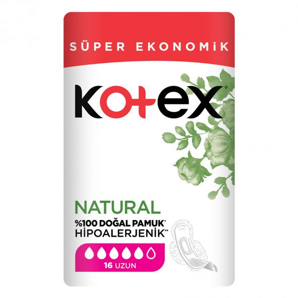 Kotex Natural Ultra Süper Ekonomik Paket Uzun 16lı