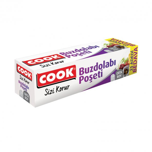 Cook Buzdolabı Poşeti Orta Boy 50li 25 Adet