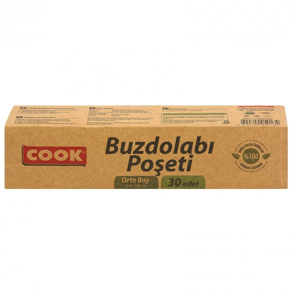 Cook Doğada Çözünür Buzdolabı Poşeti Orta Boy 30lu