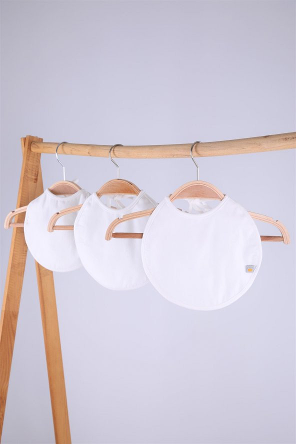 Babyhola 100 Pamuk Çift Katlı Sıvıyı Hapseden Salya Bezi Organik 3lü Basic Bebek Önlük 1090 - 3