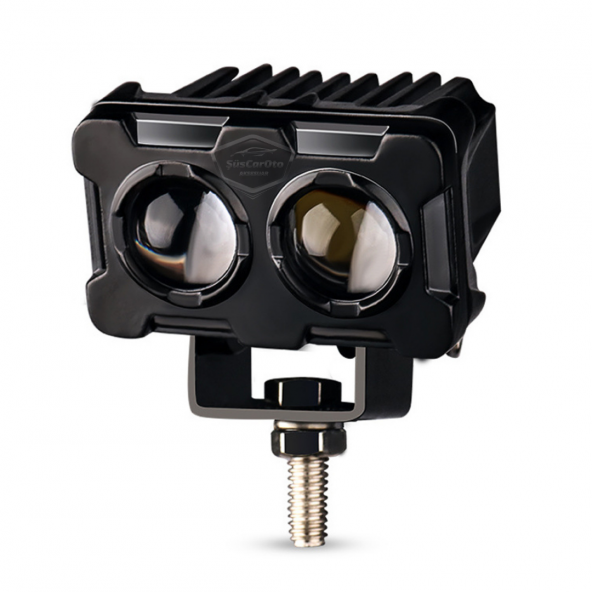 Robot Sis Farı Çift Renk Sarı-Beyaz Araç Motosiklet Off Road Led Lamba Çift Gözlü Projektör 50W Metal Arazi Çalışma Lambası 1 Adet - 10