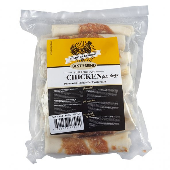 Köpek Ödül Kemiği Rulo Tavuklu Beyaz  400 Gr