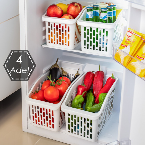 Porsima Org-24 4 lü Çok Amaçlı Plastik Dolap İçi Düzenleyici Saklama Kutusu Organizer Sepet
