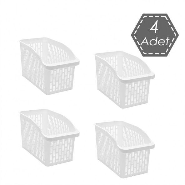 Porsima Org-24 4 lü Çok Amaçlı Plastik Dolap İçi Düzenleyici Saklama Kutusu Organizer Sepet - 3