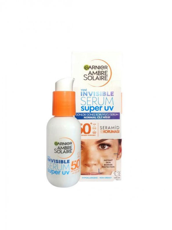 Garnier Ambre Solaire İnvisible SPF50+ Süper UV Günlük Güneş Koruyucu Serum 30 ml