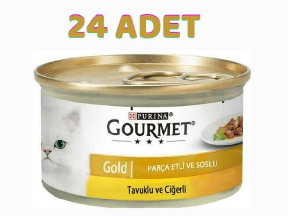 Gourmet Gold Tavuk Ciğer Parça Etli Kedi Konservesi 24x85 Gr